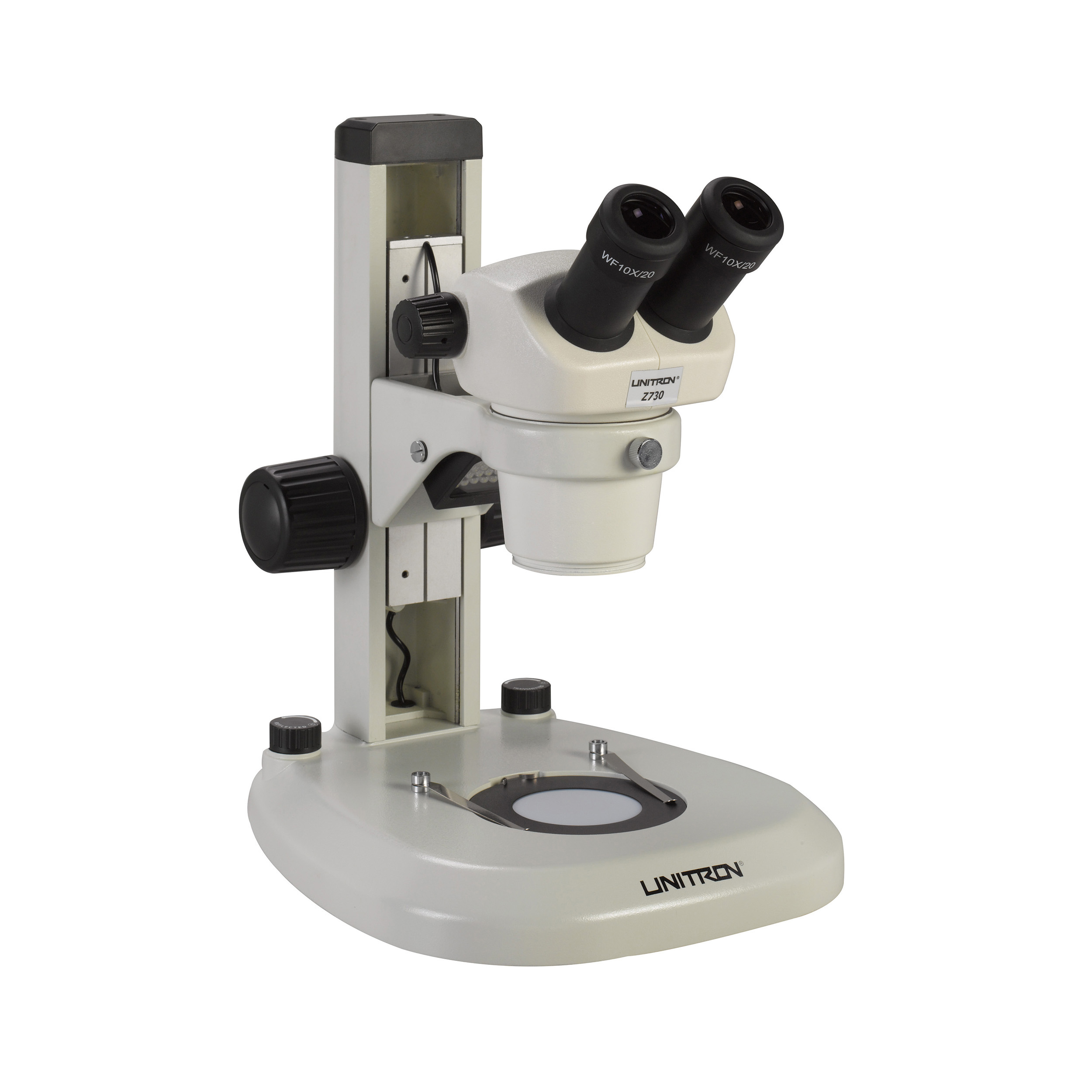 120V 4.3:1 Zoom Ratio UNITRON 13238 Series Z730 Trinocular Zoom Stereo Microscope on E-LED Stand 45° Head