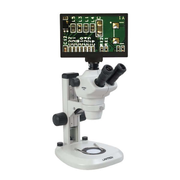 13131 Z850 trinocular microscope shown with Excelis Camera and monitor (sold separately)